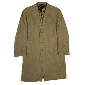 H. Huntsman & Sons 11 Savile Row Wool Cashmere Coat Twill Overcoat Italy 46R